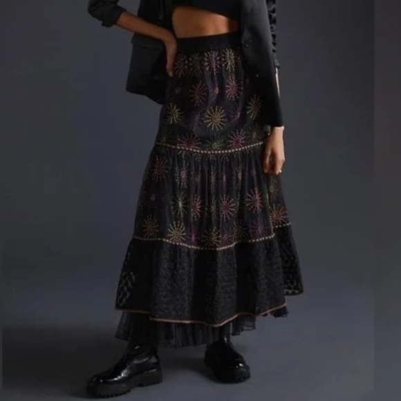 Bl^Nk London Dresses & Skirts - Blank of London Maxi Skirt Embroidered Embellished from Anthropologie XS Bl-Nk